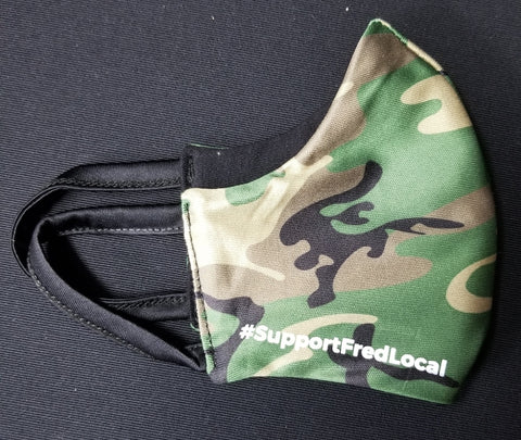 Forest Camo PPE Civilian Mask #SupportFredLocal Youth/Adult Small