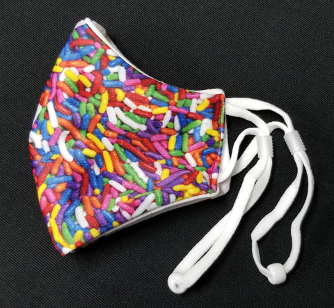 NEW! Sprinkles YOUTH ADJUSTABLE Reusable Sublimated Fabric Face Mask