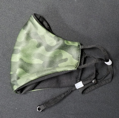NEW! Green Camo YOUTH ADJUSTABLE Reusable Sublimated Fabric Face Mask